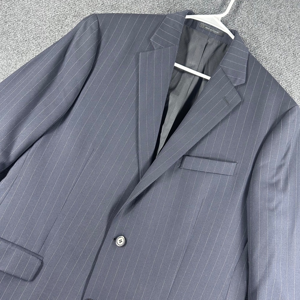 Lauren Ralph Lauren Suit Jacket Mens 43L 43 Long Navy Blue Pinstripe Wool Blazer